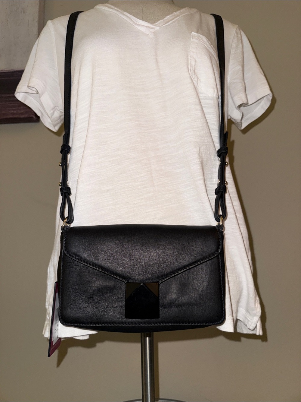 Vince Camuto Black Leather Envelope Crossbody